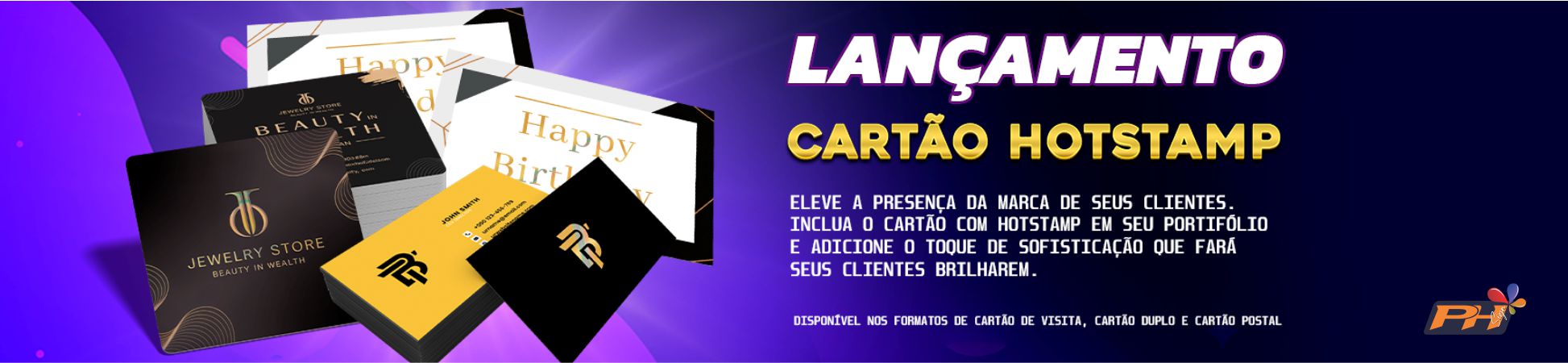 Carões de visita hotstamp